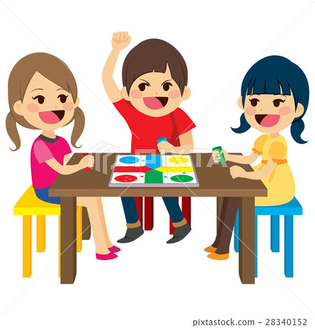 Kids Playing Board Game 28340152