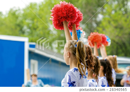 group of young girls cheerleader group of young girls cheerleader 28340565
