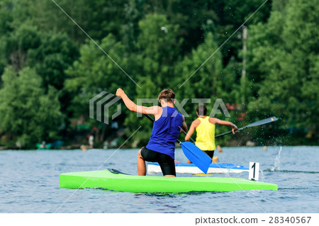 two young men rowers canoeists 28340567