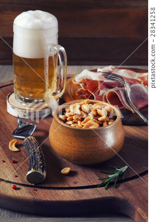 Unfiltered beer, nuts and meats 28341258