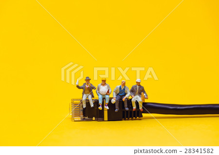 Team of technicians having a break. Team of technicians having a break. 28341582