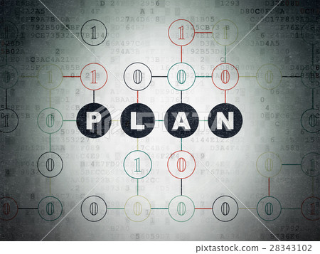 Finance concept: Plan on Digital Data Paper 28343102