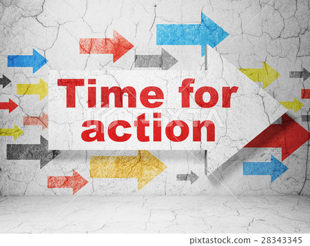 Timeline concept: arrow with Time For Action on 28343345