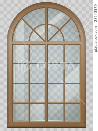 Wooden arched window - Stock Illustration [28343579] - PIXTA