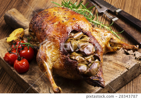 duck roasted with apples duck roasted with apples 28343787
