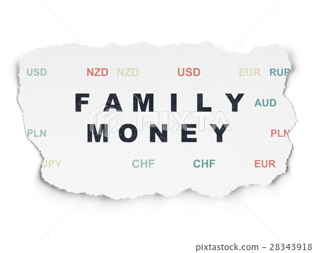 Banking concept: Family Money on Torn Paper 28343918