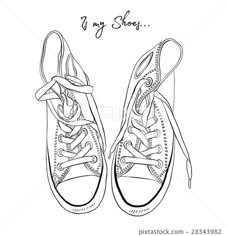 Vector illustration of a hand drawing sneakers 28343982