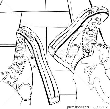 Vector illustration of a hand drawing sneakers Vector illustration of a hand drawing sneakers 28343987