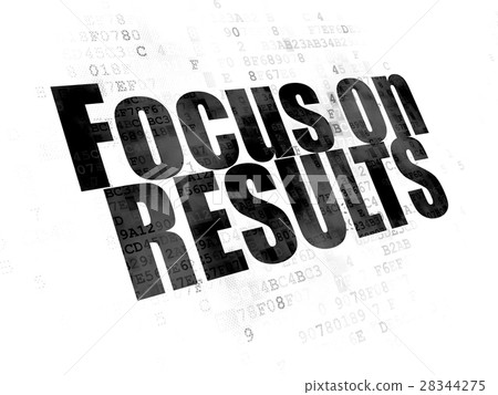 Finance concept: Focus on RESULTS on Digital 28344275