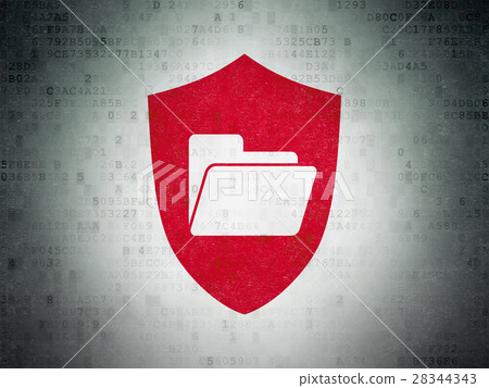Finance concept: Folder With Shield on Digital Finance concept: Folder With Shield on Digital 28344343