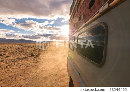 4x4 vehicle oldtimer driving off-road in Morocco 4x4 vehicle oldtimer driving off-road in Morocco 28344463