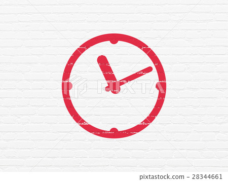 Timeline concept: Clock on wall background 28344661