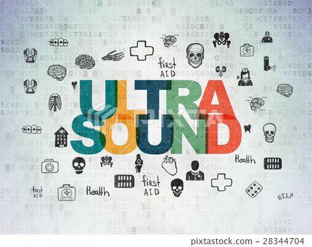 Medicine concept: Ultrasound on Digital Data Paper 28344704