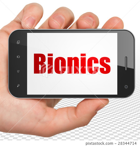 Science concept: Hand Holding Smartphone with Science concept: Hand Holding Smartphone with 28344714