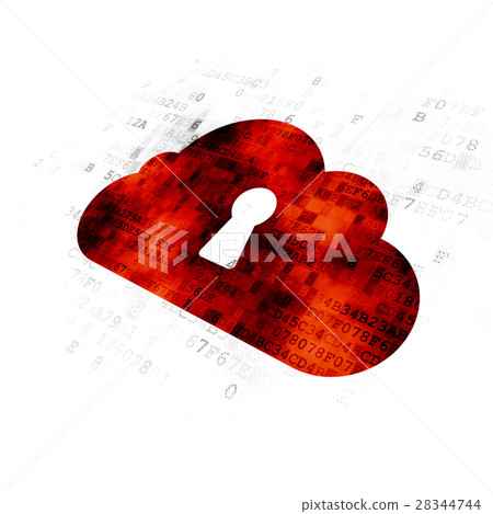 Cloud technology concept: Cloud With Keyhole on 28344744