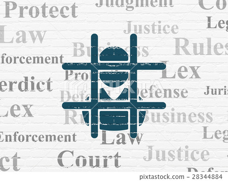 Law concept: Criminal on wall background 28344884