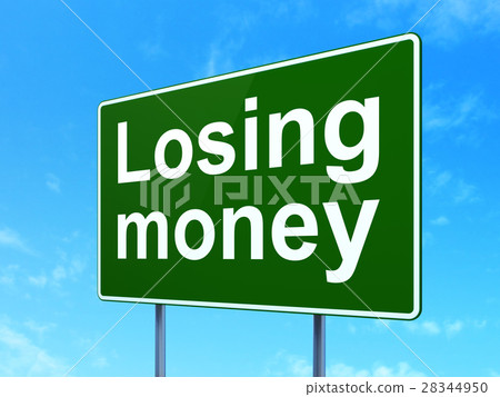 Money concept: Losing Money on road sign Money concept: Losing Money on road sign 28344950