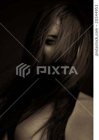 emotion expression dark girl face emotion expression dark girl face 28344953