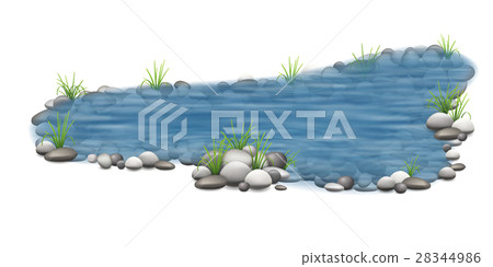 decorative garden pond - Stock Illustration [28344986] - PIXTA