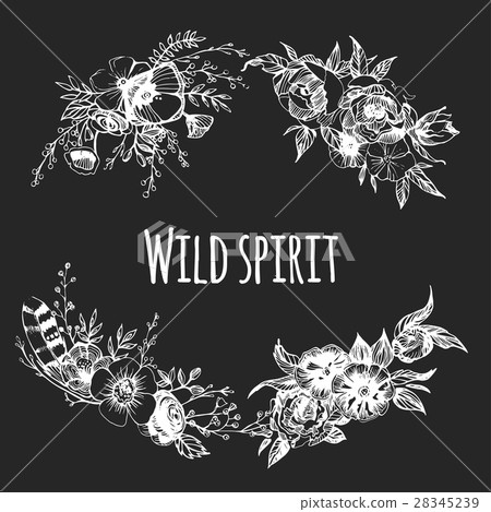 Boho chic image Fashion illustration Boho style 28345239