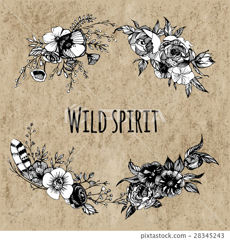 Boho chic VECTOR vintage image Fashion Boho chic VECTOR vintage image Fashion 28345243