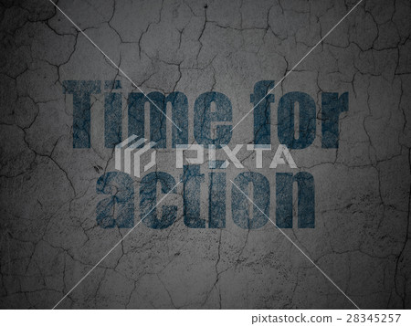 Timeline concept: Time For Action on grunge wall Timeline concept: Time For Action on grunge wall 28345257