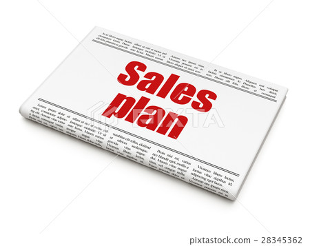 Advertising concept: newspaper headline Sales Plan 28345362