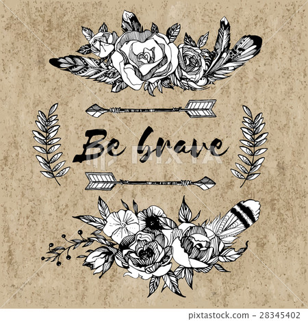 Boho chic VECTOR vintage image Fashion 28345402