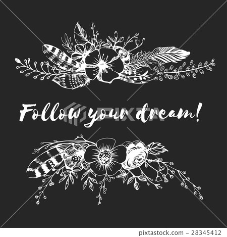 Boho chic image Fashion illustration Boho style 28345412