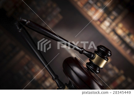 Law books, mallet of the judge, Courtroom Law books, mallet of the judge, Courtroom 28345449