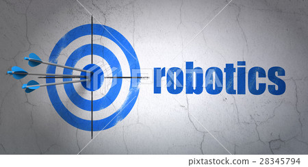Science concept: target and Robotics on wall Science concept: target and Robotics on wall 28345794