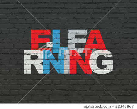 Education concept: E-learning on wall background 28345967