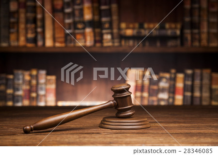 Law and justice concept, Brown wooden background 28346085