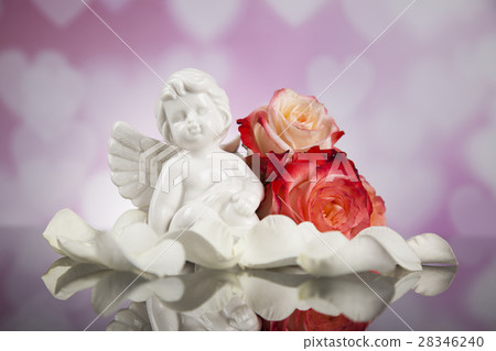 Angel, Happy Valentine's Day, heart background Angel, Happy Valentine's Day, heart background 28346240