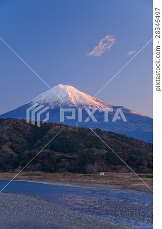 The flow of Mt. Fuji and Fuji River, the winter morning The flow of Mt. Fuji and Fuji River, the winter morning 28346497