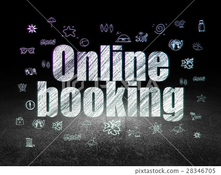 Tourism concept: Online Booking in grunge dark Tourism concept: Online Booking in grunge dark 28346705