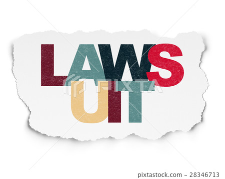 Law concept: Lawsuit on Torn Paper background 28346713
