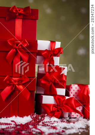 Set of gift box, Christmas background 28347234