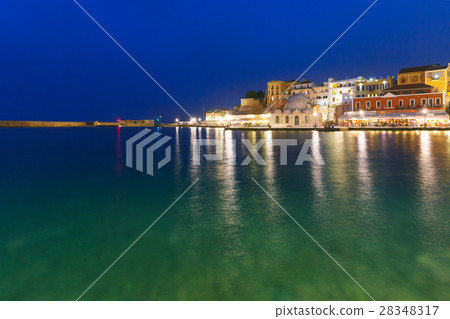 Night Venetian quay, Chania, Crete 28348317