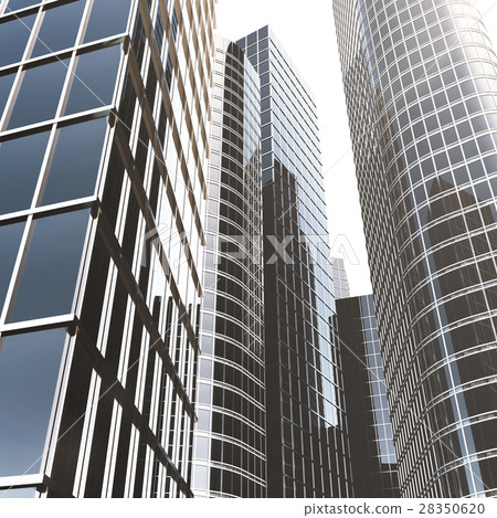 Business skyscrapers, high-rise buildings - Stock Illustration ...