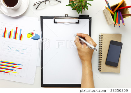 Top view accessories business office desk Top view accessories business office desk 28350809