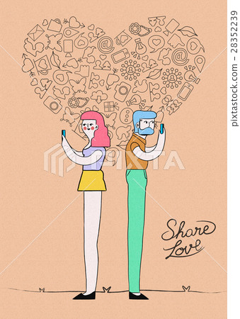 Internet love on social media concept design Internet love on social media concept design 28352239