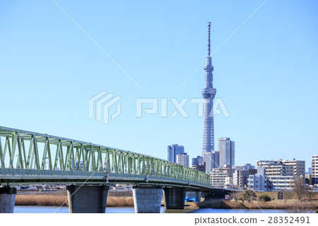 Sky of sky Tokyo Sky Tree and Kine River Bridge 28352491
