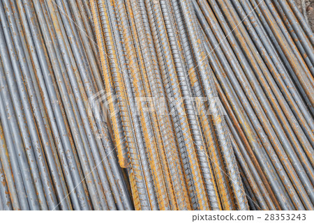 Steel rods or bars used to reinforce concrete 28353243