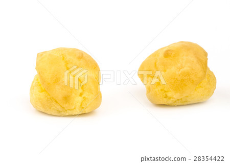 Choux Dough,Eclair,E-clair,Choux Cream on White. 28354422