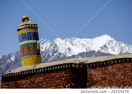 Tibetan prayer scenery Himalaya Range background 28354478