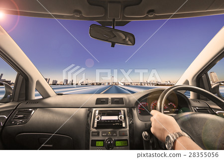 Scenery of driver's seat Scenery of driver's seat 28355056