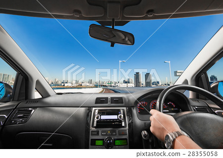Scenery of driver's seat Scenery of driver's seat 28355058
