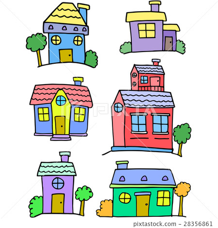 Vector art of house set doodles - Stock Illustration [28356861] - PIXTA