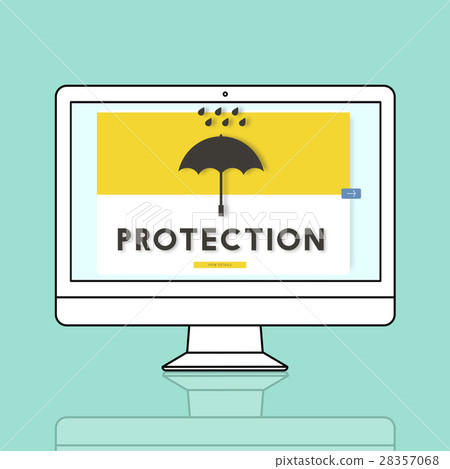 Umbrella Rain Protection Graphic Concept Umbrella Rain Protection Graphic Concept 28357068